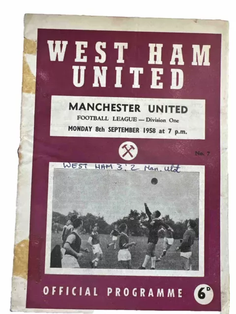 West Ham United v Manchester United 1958/1959 - BOBBY MOORE debut!