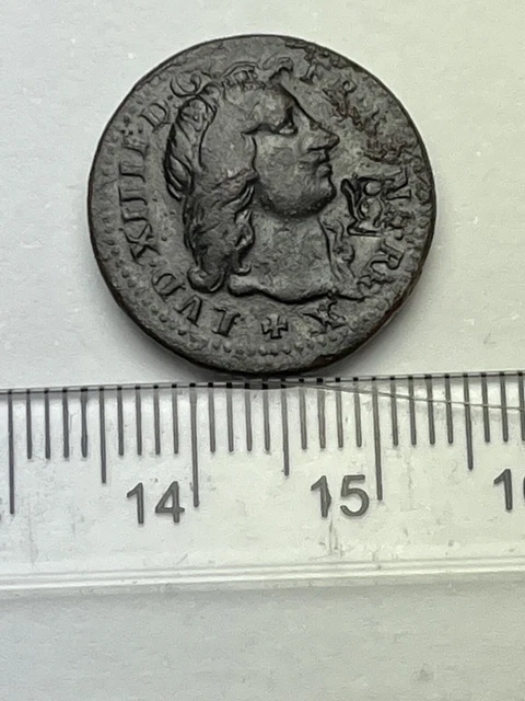 1700 British (portrait) Coin Weight - Louis XIV for Gold Pistol (D806)