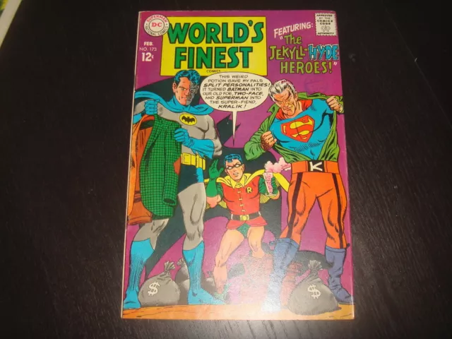 WORLD'S FINEST #173 1st Silver Age Two DC Comics 1968 Higher Grade VF 8.5
