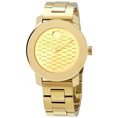 Movado 3600577 Bold Logo Dial Gold Stainless Steel Women's Watch