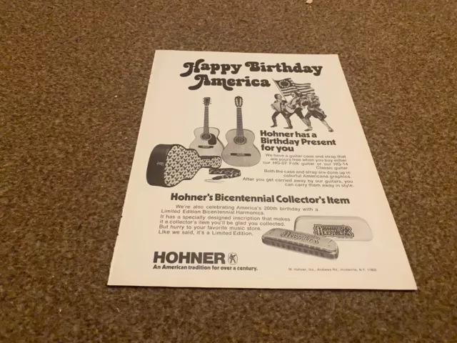 Jbf20 Advert 11X8 Hohner's Bicentennial Hg-14 Guitar & Harmonica