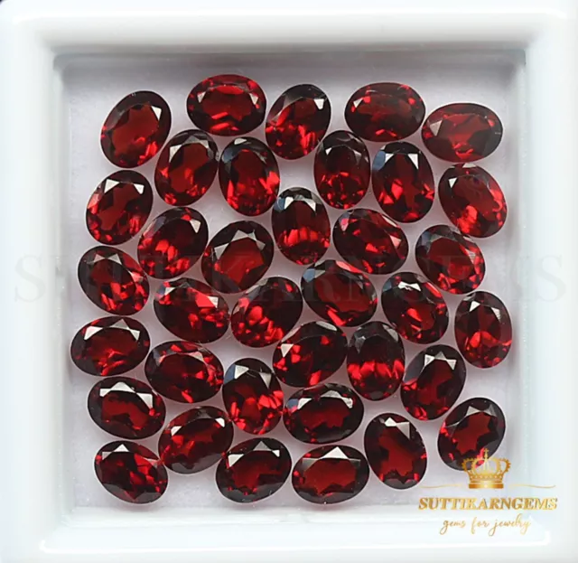 4x3 MM Natural Open Red Garnet Oval Cut Loose Gemstone Lot , Good Quality