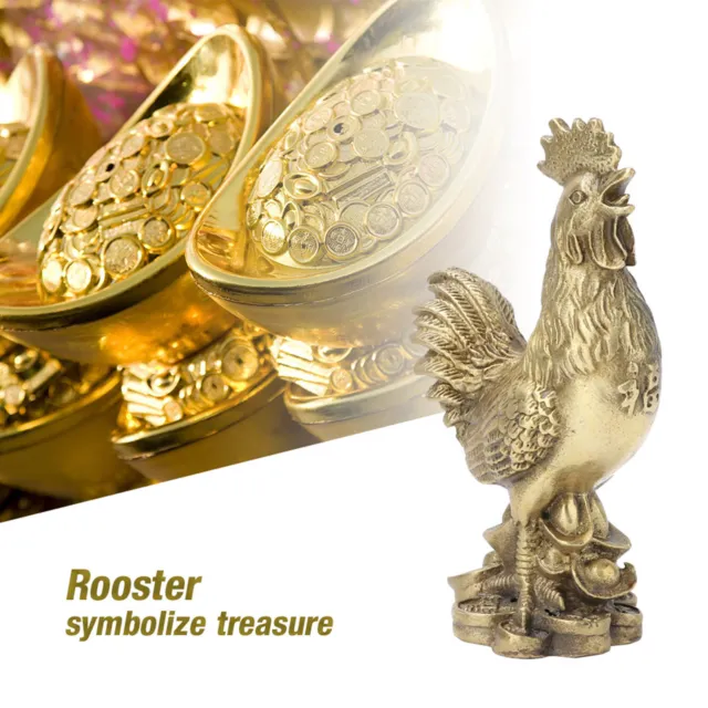 Good Fortune Decorative Brass Brass Chicken Good Luck Pure Brass Rooster CT0