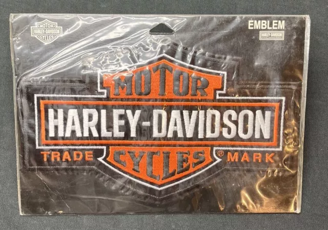 Harley Davidson Classic Orange Logo Sew-on Patch 9' X 7' embroidery Patch