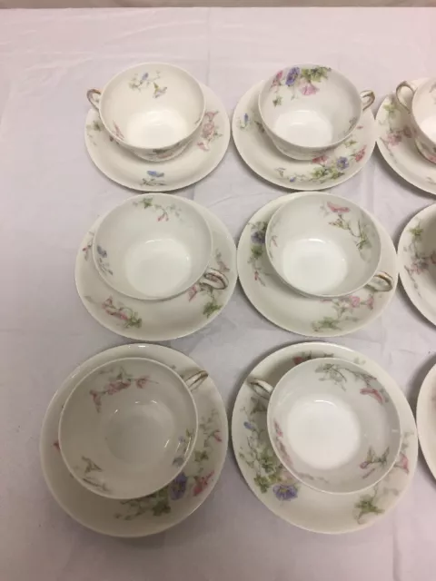 Theodore Haviland Limoges - 9 Place Setting France Fine China Cup Saucer Lot VTG 3