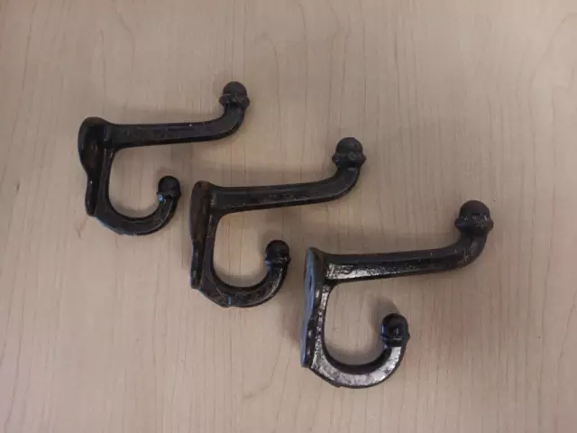 Vintage Cast Iron Acorn Hat and Coat Hooks