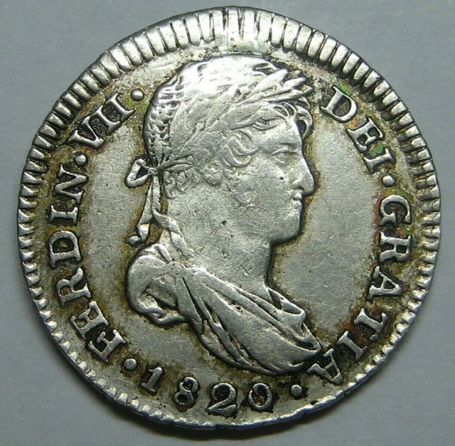 1820 Guatemala 1 Real Ferdinand Vii Spanish Silver Colonial Era Antique