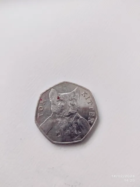 Rare Tom kitten 50p Coin