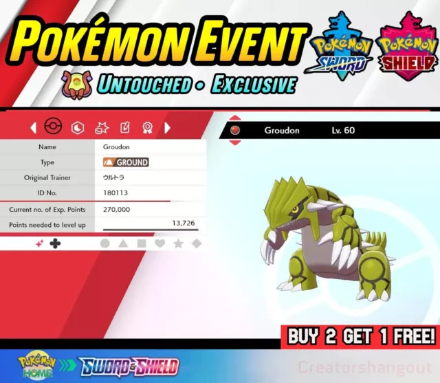 Groudon 6IV Shiny Event ✨ ULTRA SHINY • English ✨ Pokemon Sword and Shield