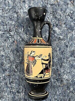 Made In Greece 7 In. Ceramic Vase No 225/B Signed One handle Zeus Athena