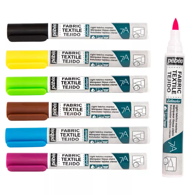 Pebeo Setacolor 7A Light Iron-Fix Permanent Colour Fabric Paint Marker Pens