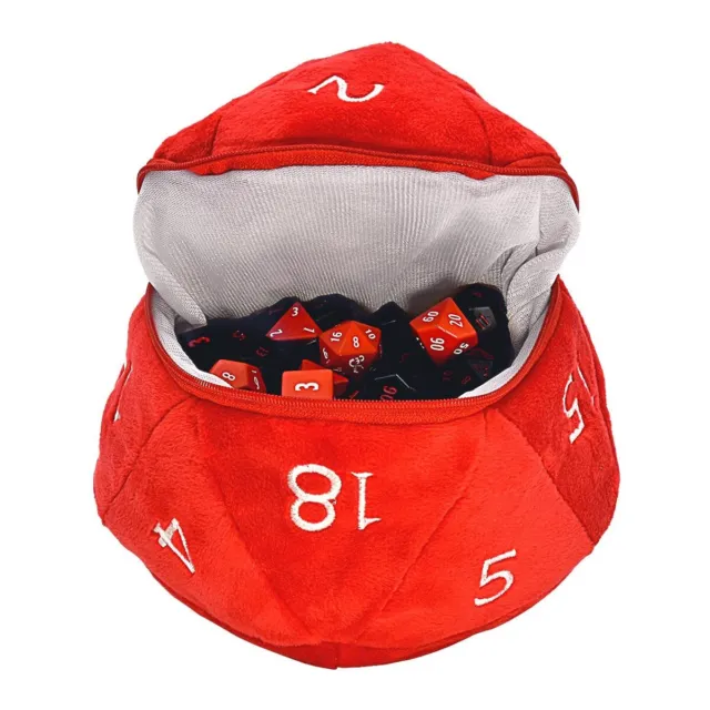 Red and White D20 Plush Dice Bag for Dungeons & Dragons - Great for  (US IMPORT)