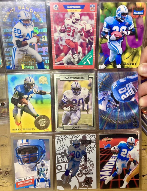 Barry Sanders lot of 9 cards (RCS) NFL HOF GOAT RB 1989-94