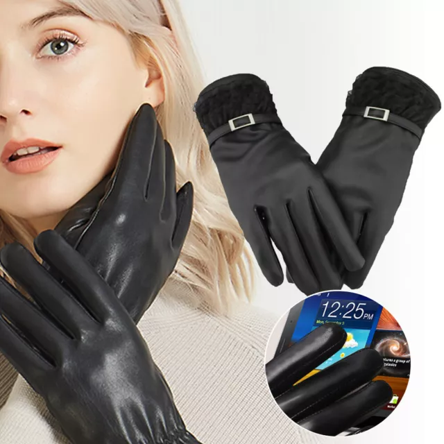 Touch Screen Leather Warm Magic For Smart Phone Winter Gloves Women Click