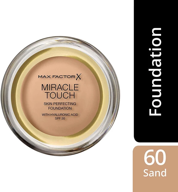 3 x Max Factor Miracle Touch Skin Perfecting Foundation SPF30 - 60 Sand