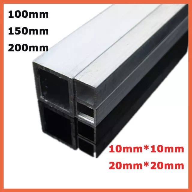Tubo sezione scatola quadrata alluminio 10 mm*10 mm 20 mm*20 mm lunghezza 100 mm 150 mm 200 mm
