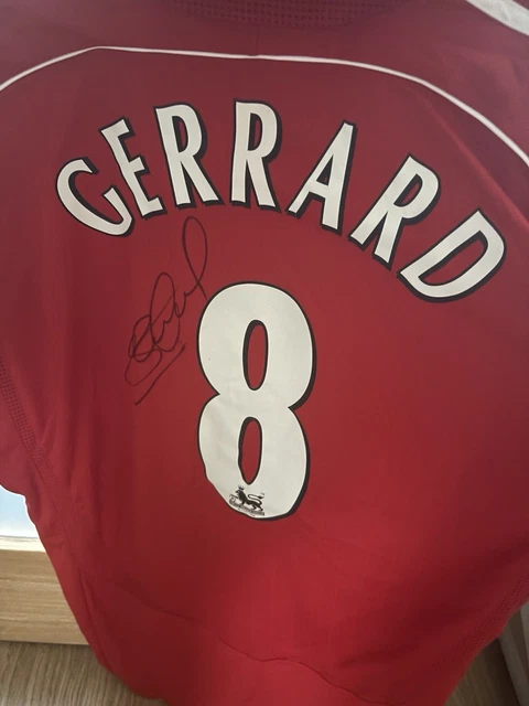 Steven Gerrard Hand Signed Liverpool 2005 Istanbul Champions League Final Shirt - Framed With COA