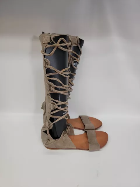 Free People  Sandals Rae Tan  Lace Up Gladiator Boots Size 7 women flats sandals 2