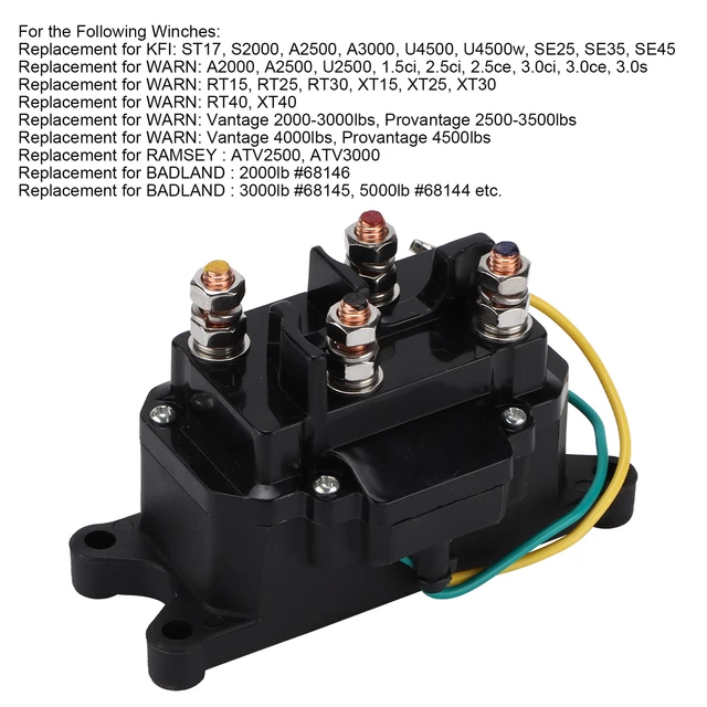 Relais électromagnétique 12V 250A Pour Treuil - Compatible Avec Treuils ATV/UTV De 8000 à 15000 Lb
