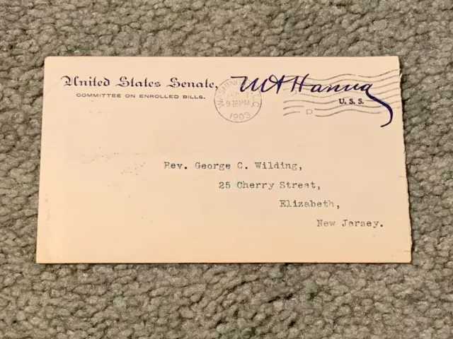 1903 Ohio Senator Mark Hanna Autographed Signed Envelope
