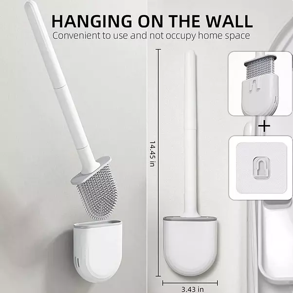 WC Bürste Silikon Toilettenbürste Klobürste mit Wandhalterung