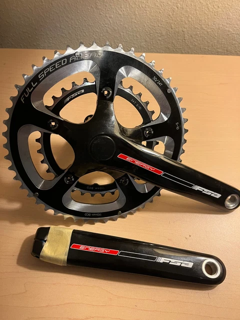 FSA Energy Megaexo Compact Crankset 34/50T Black Lightly Used
