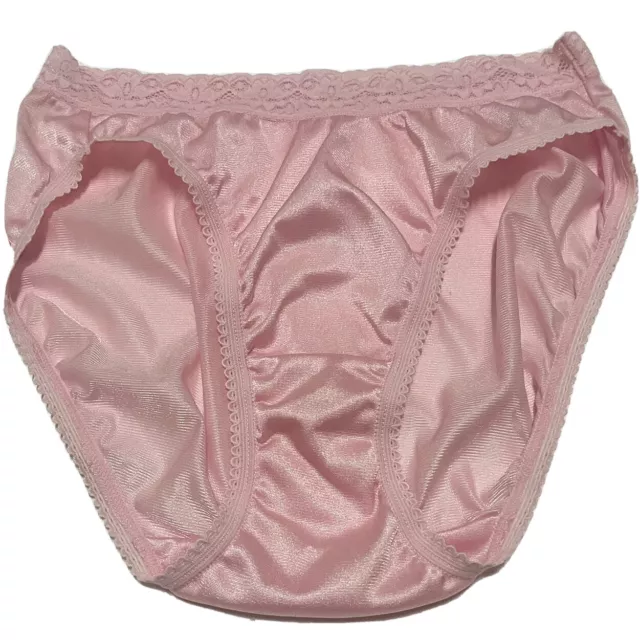 HANES BIKINI PANTIES sz 6 Medium Pink Soft Stretch Satin Vintage $14.99 -  PicClick