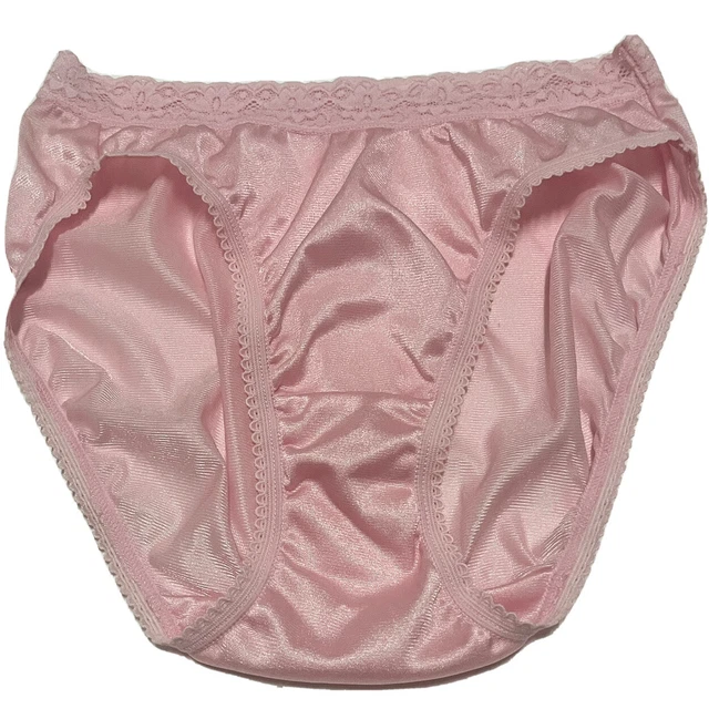 HANES BIKINI PANTIES sz 6 Medium Pink Soft Stretch Satin Vintage $14.99 -  PicClick