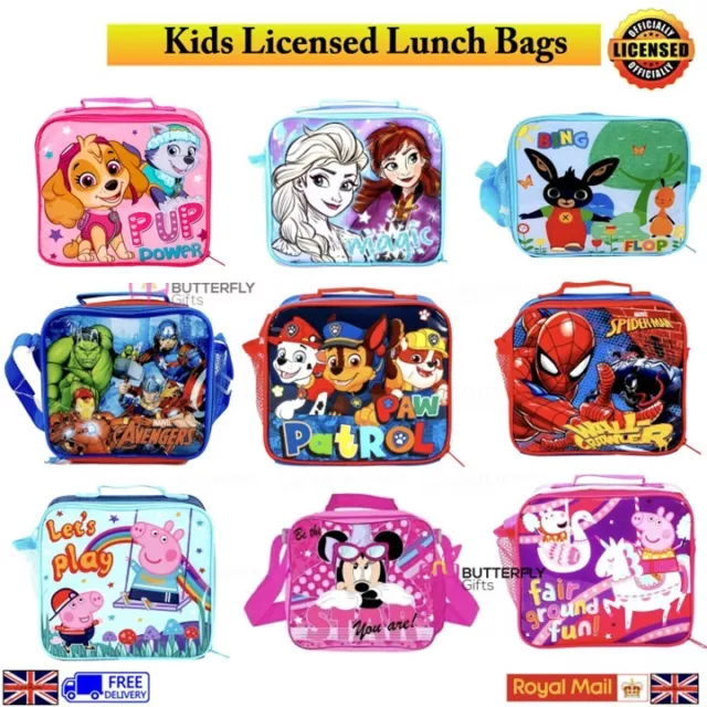 Childrens Insulated Lunch Pack Box Bag Kids Boys Girls School Food Picnic Box