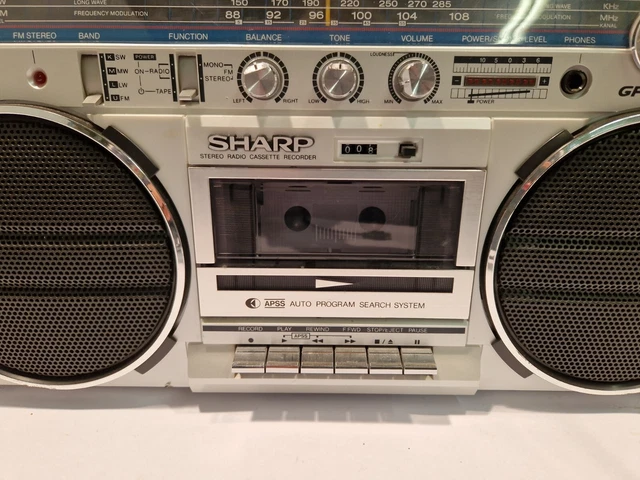 E7 SHARP STEREO Radio Cassette Recorder Gf 5757 Ghettoblaster Boombox ...