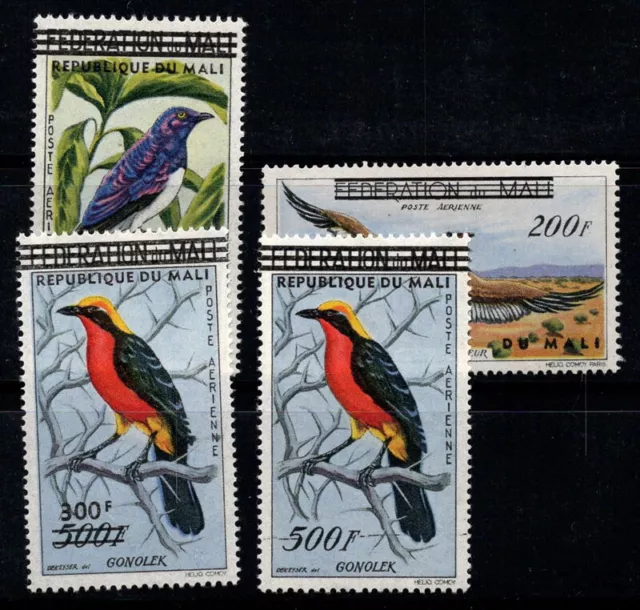 Mali 1960 Mi. 14-17 MNH 100% overprinted birds Airmail