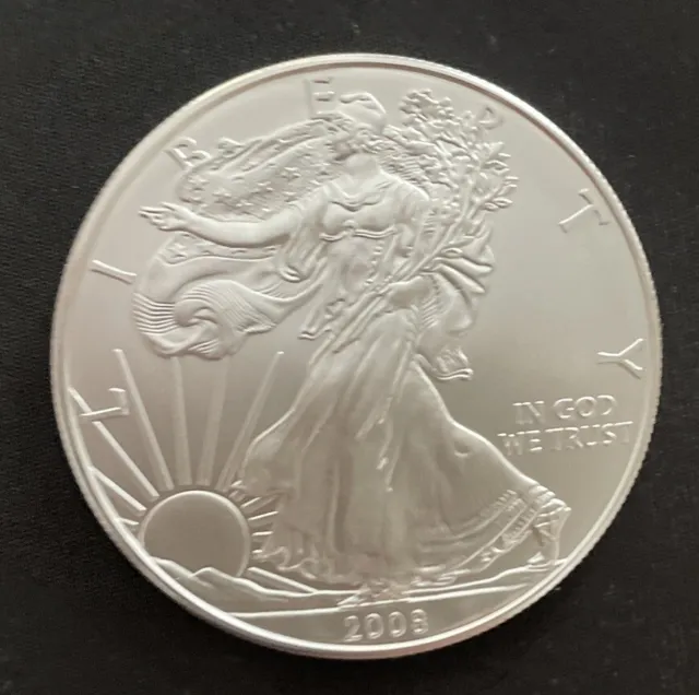 1Oz American Silver Eagle, 2008, one Dollar, Fine Silver 9999