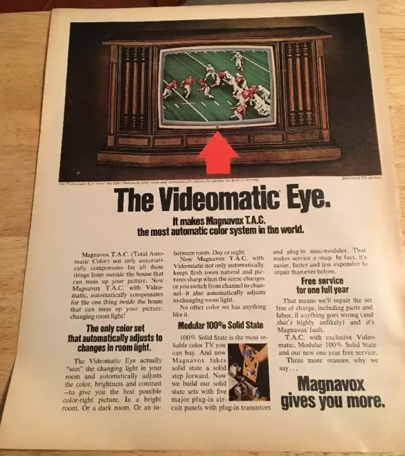 MAGNAVOX TELEVISION TAC Total Automatic Color - Vintage 1972 Magazine Print Ad