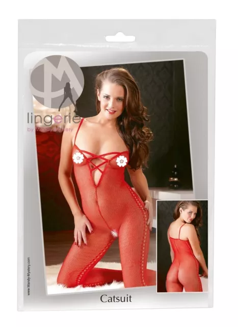 Sexy Bodystocking a rete rossa Taglia S/M Mandy Mystery sexy shop lingerie donna