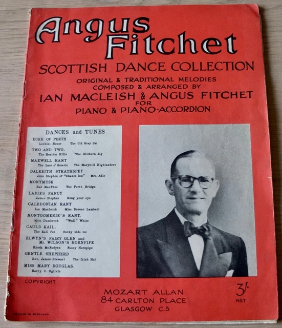 Angus Fitchet Écossais Danse Collection Piano & Accordéon Drap Musique Book
