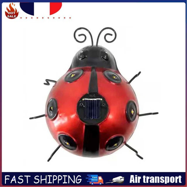 Solar LED Ladybugs Lights Decorative Outdoor Lawn Garden Landscape Lamps (Red)
