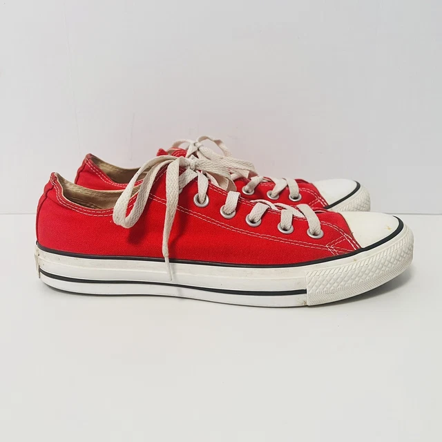 Converse All Star Womens 9 Red Chuck Taylor Low Sneakers Casual Shoes