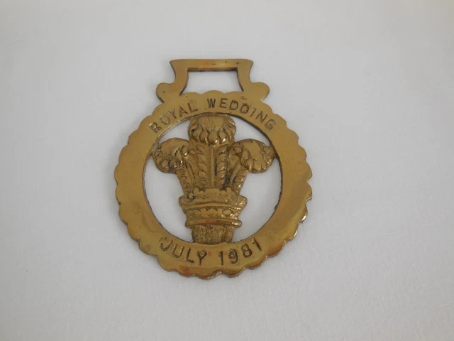 Horse Brass Medallion Charles & Diana Royal Wedding 1981