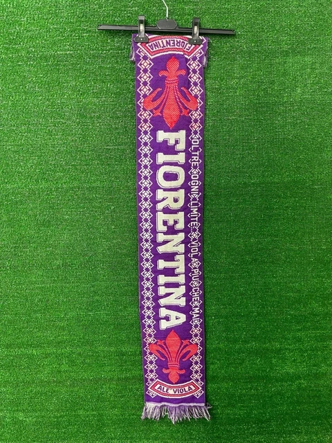 Écharpe Supporter Violette Fiorentina En Satin Imprimé – Vintage Années 90
