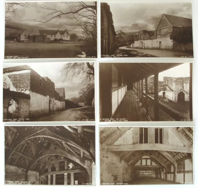 Set of 6 photographic postcards of Tretower Court. Between Crickhowell & Brecon