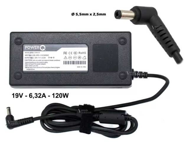 Unité Alimentation PowerQ 120W 19V 6,32A pour Asus N752VX N75SF N75SL N76VB