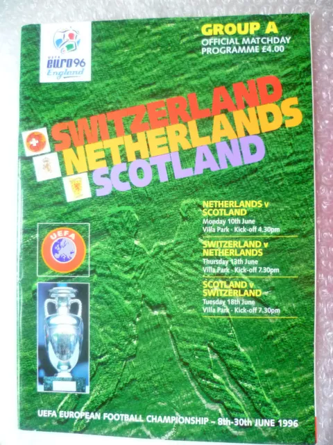 1996 UEFA Euro/UEFA Championship Switzerland Netherlands Scotland, 8-30 June