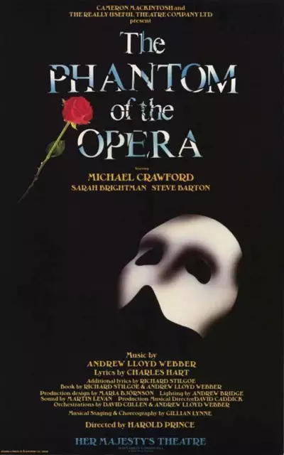 PHANTOM OF THE OPERA (BROADWAY) Movie POSTER 11 x 17 Michael Crawford, A