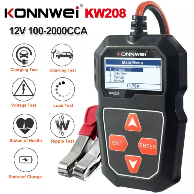 KONNWEI KW208 KFZ Batterietester Ladeprüfer 12V Charging Circut Battery Tester