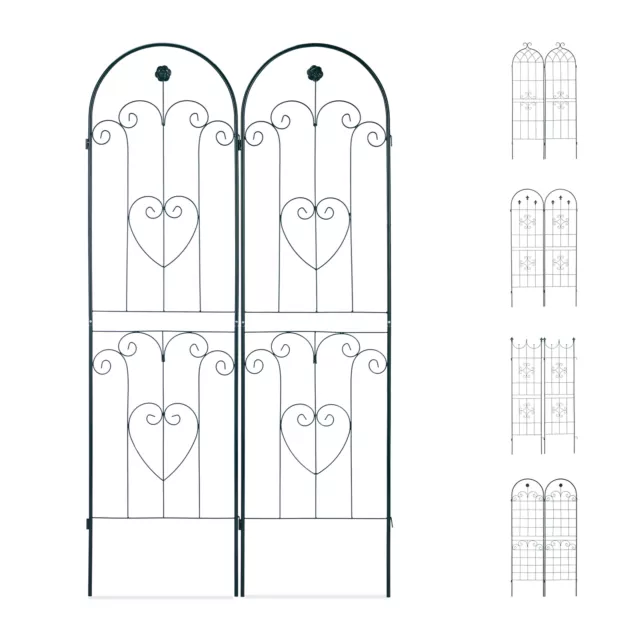 Treillis jardin fer set de 2 clôture plante grimpante grille fleurs métal arceau