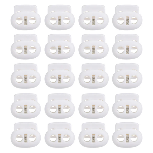 0,8x0,9" 30Pack Cable Cerraduras Doble Agujero Resorte Velcro Blanco