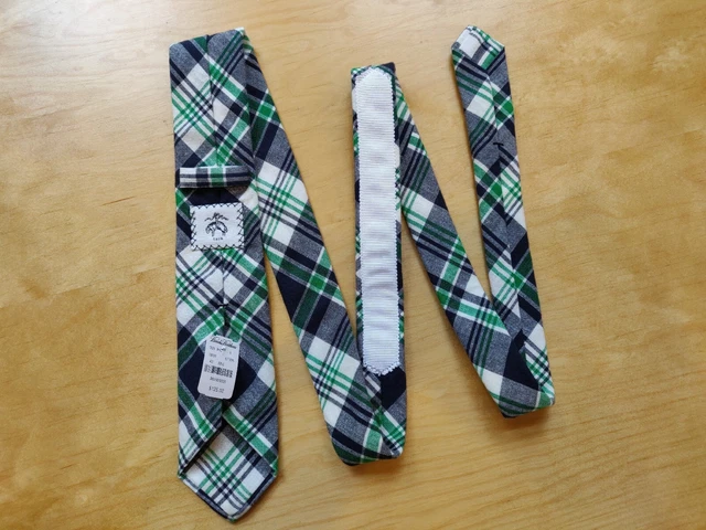 NEW $125 Thom Browne, Black Fleece for Brooks Brothers, Madras Necktie, USA-made