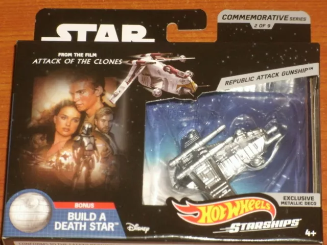Star Wars Hotwheels Starships Commemorative Series: #2 REPUBLIC ATTACK GUNSHIP