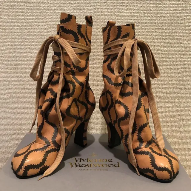 Vivienne Westwood Squiggle Animal Toe Bag Boots High Heels Size UK 6 With Box