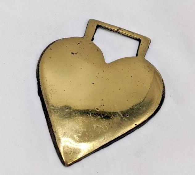 Brass Horse Medallion Vintage English Solid Heart Love Show Parade Bridle